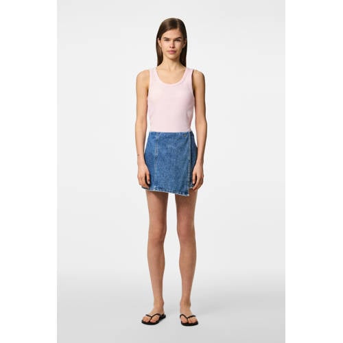PIECES skort medium blue denim afbeelding
