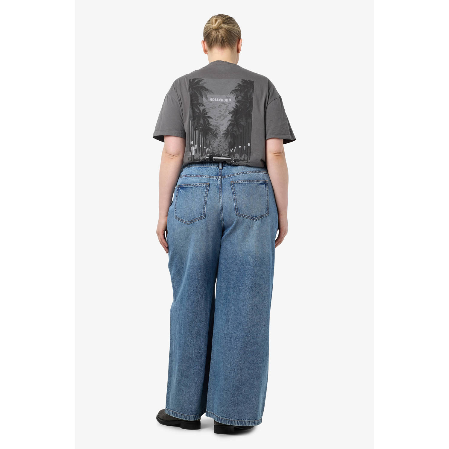NOISY MAY Curve wide leg jeans light blue denim
