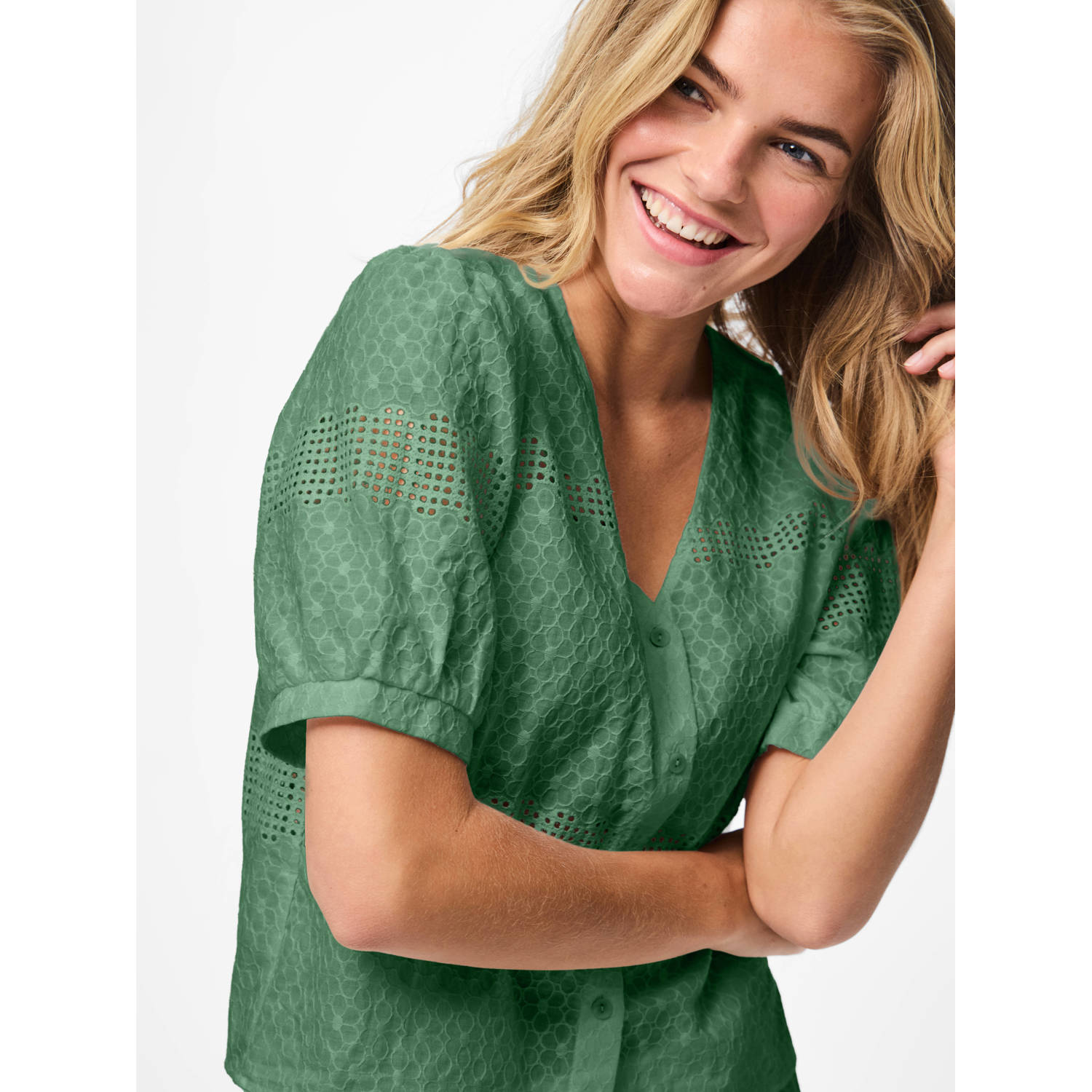 PIECES blousetop groen