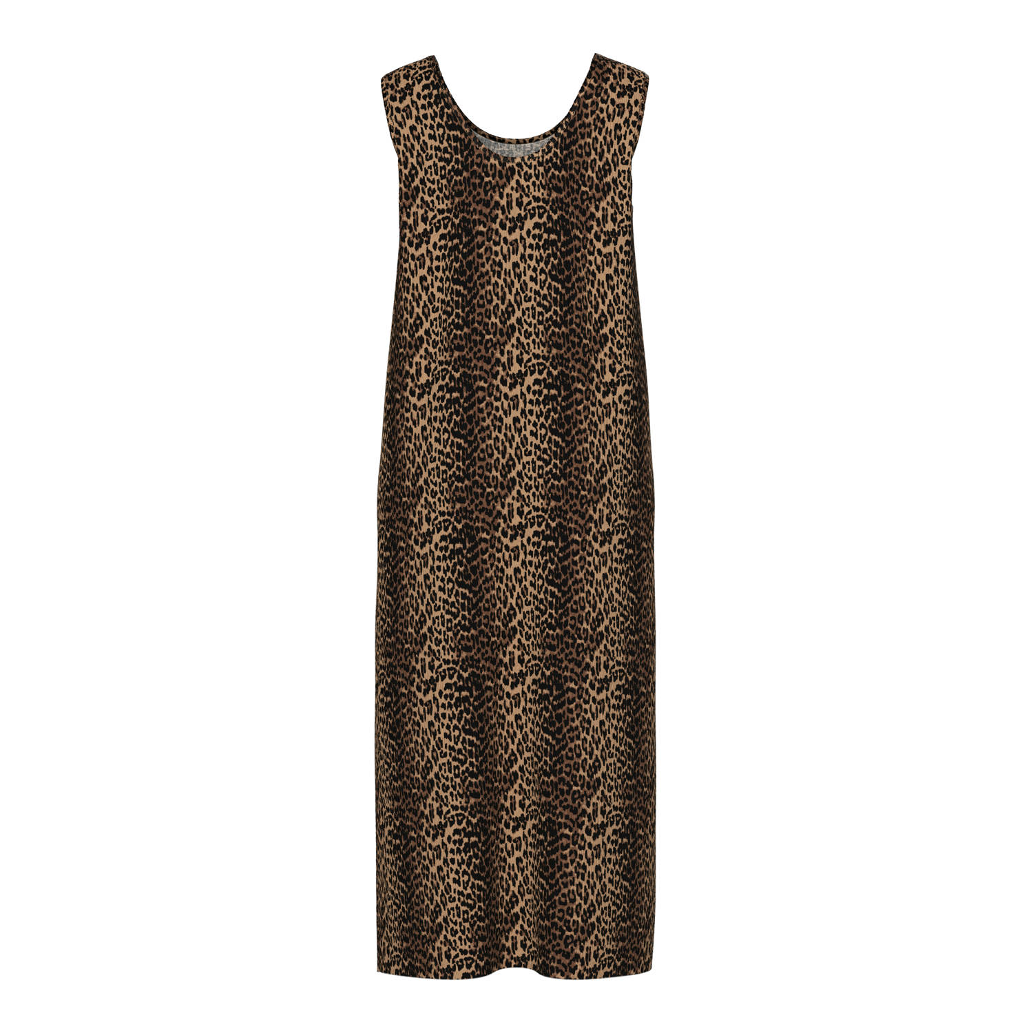 PIECES Curve maxi jurk bruin