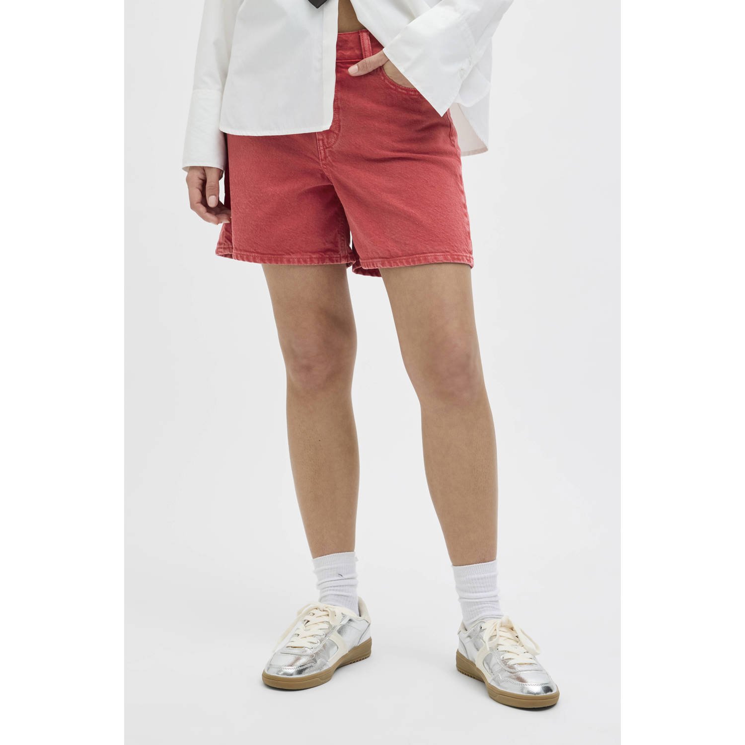 JJXX regular waist denim short rood