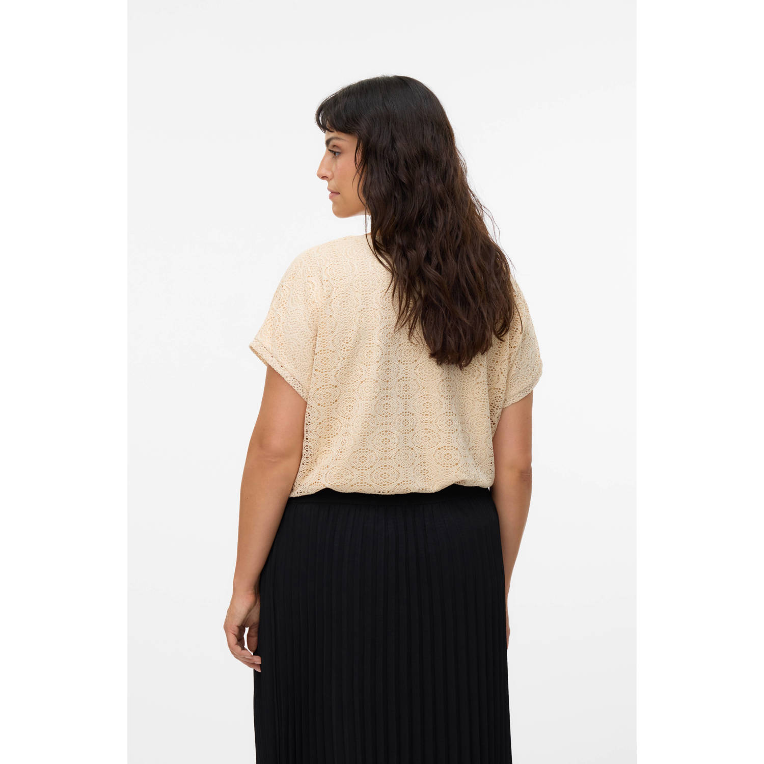 VERO MODA CURVE top ecru crochet