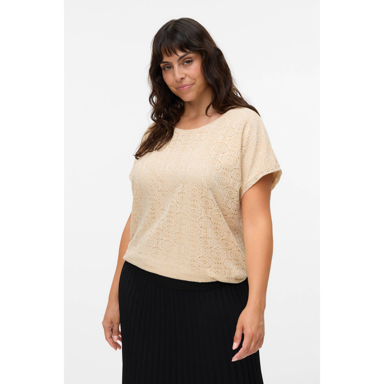 VERO MODA CURVE top ecru crochet