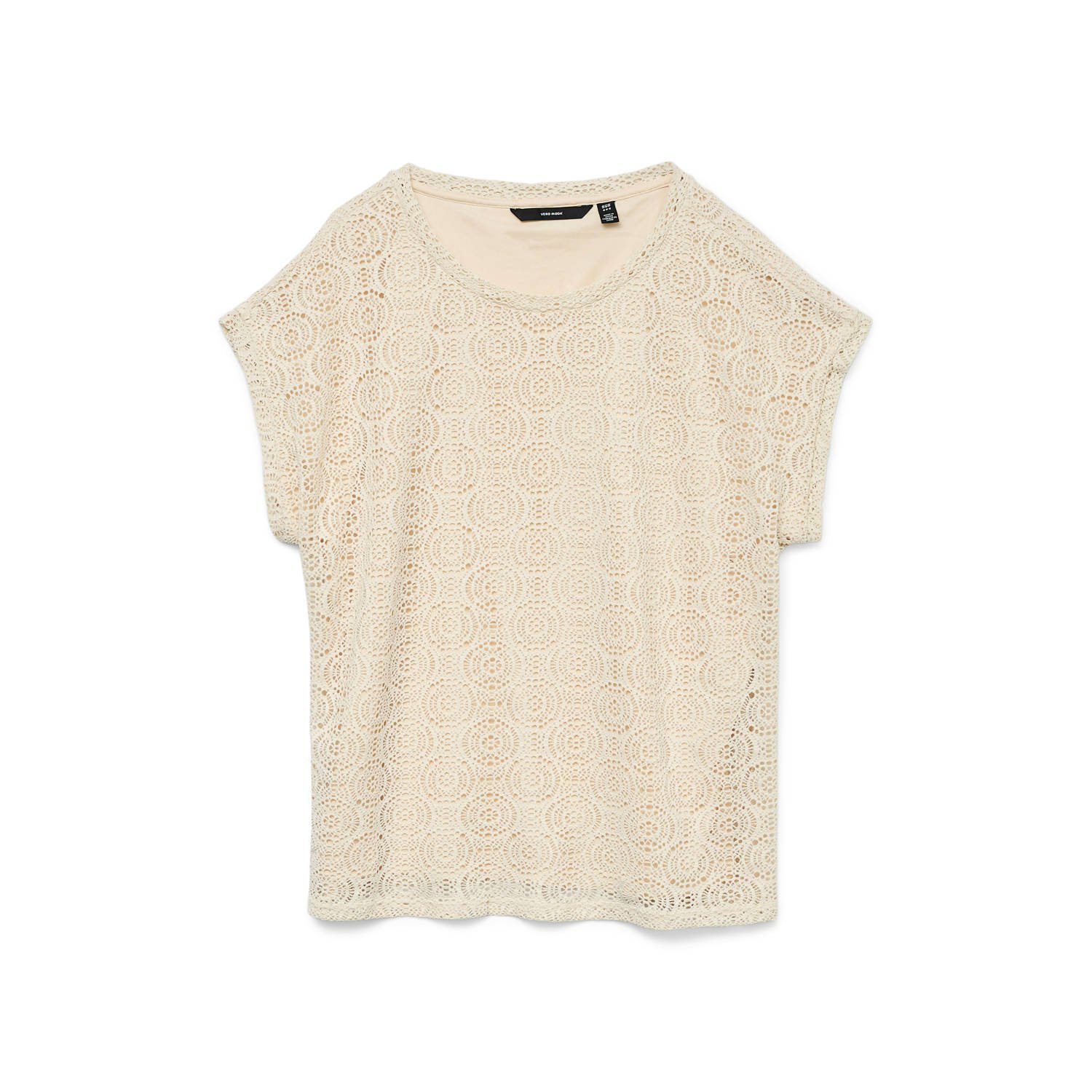 VERO MODA CURVE top ecru crochet