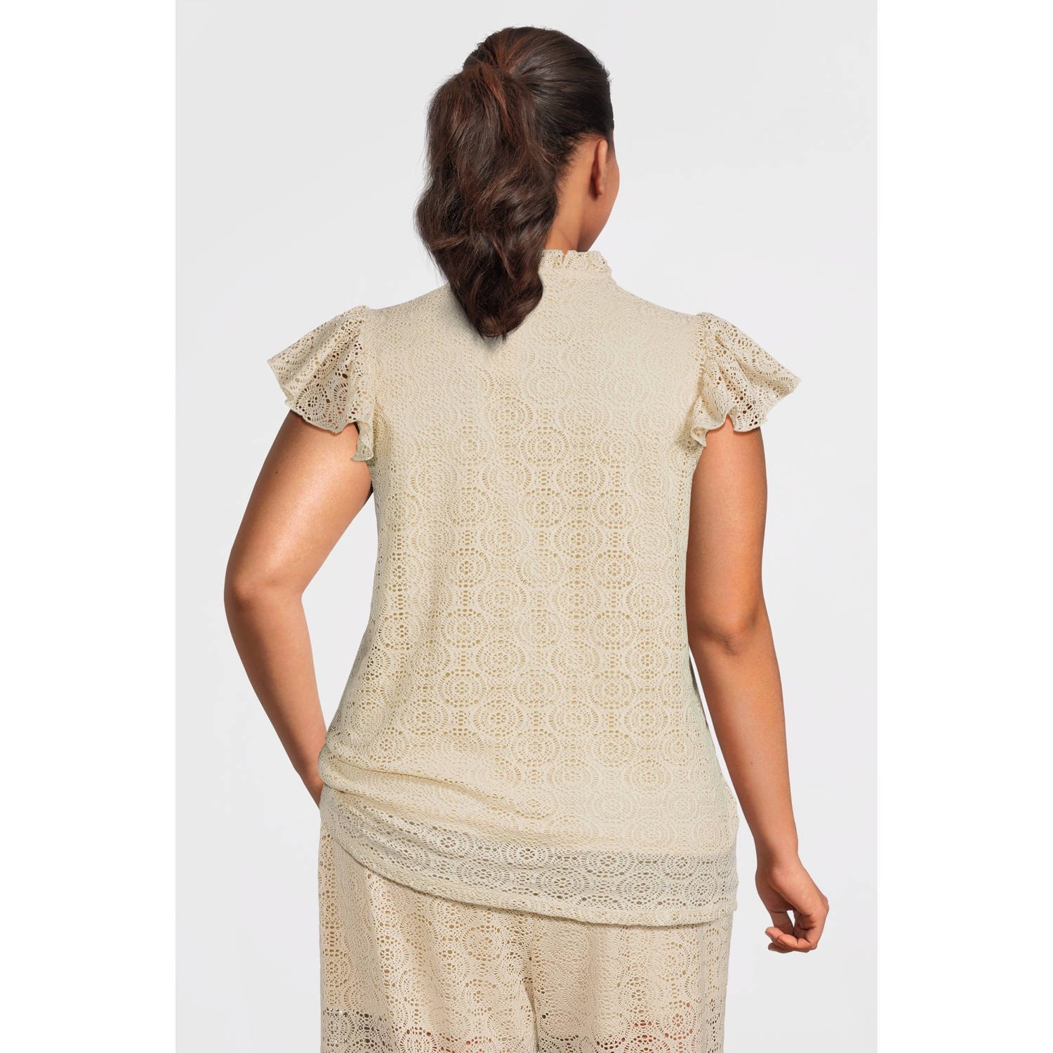 VERO MODA CURVE top ecru crochet