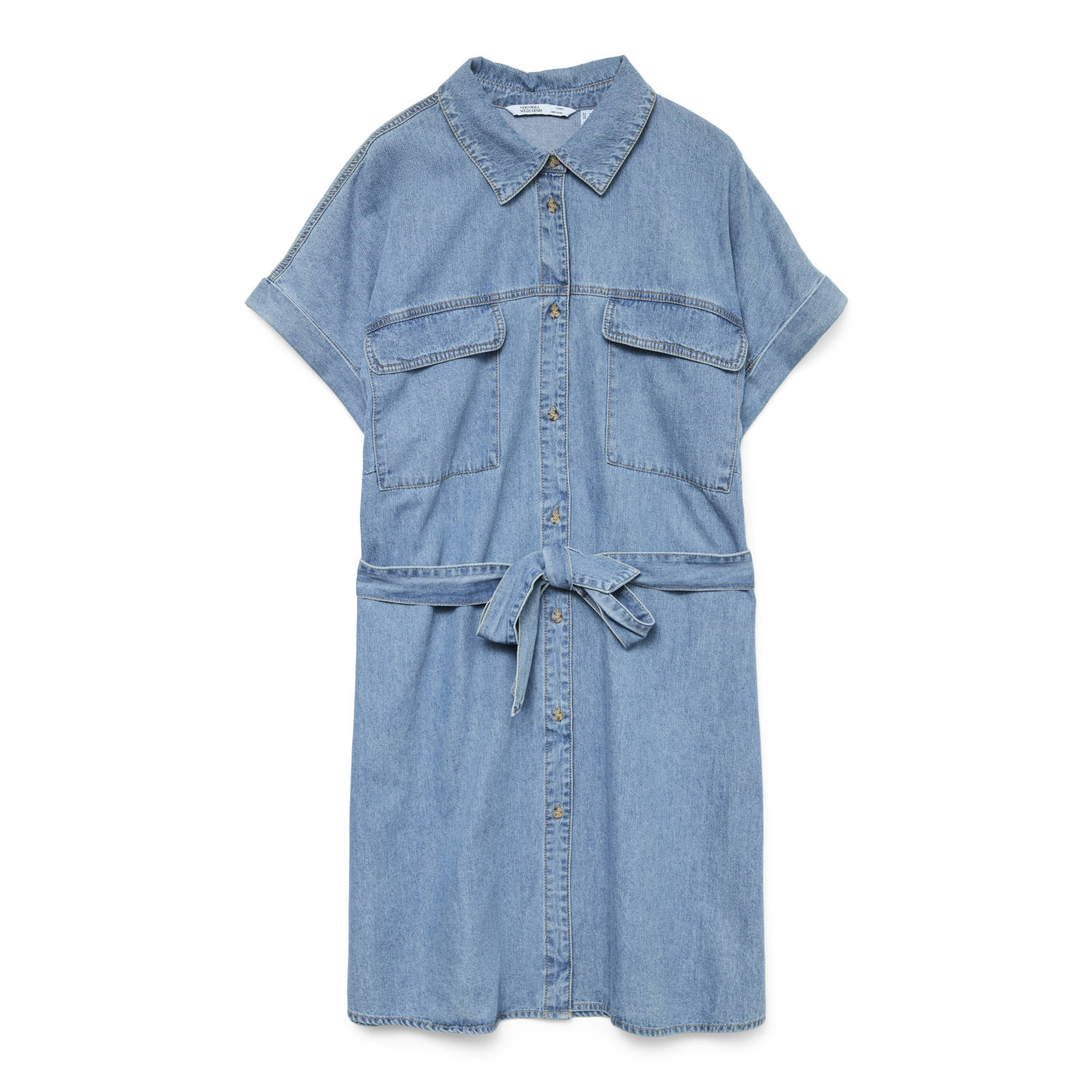 VERO MODA CURVE denim spijkerjurk medium blue denim