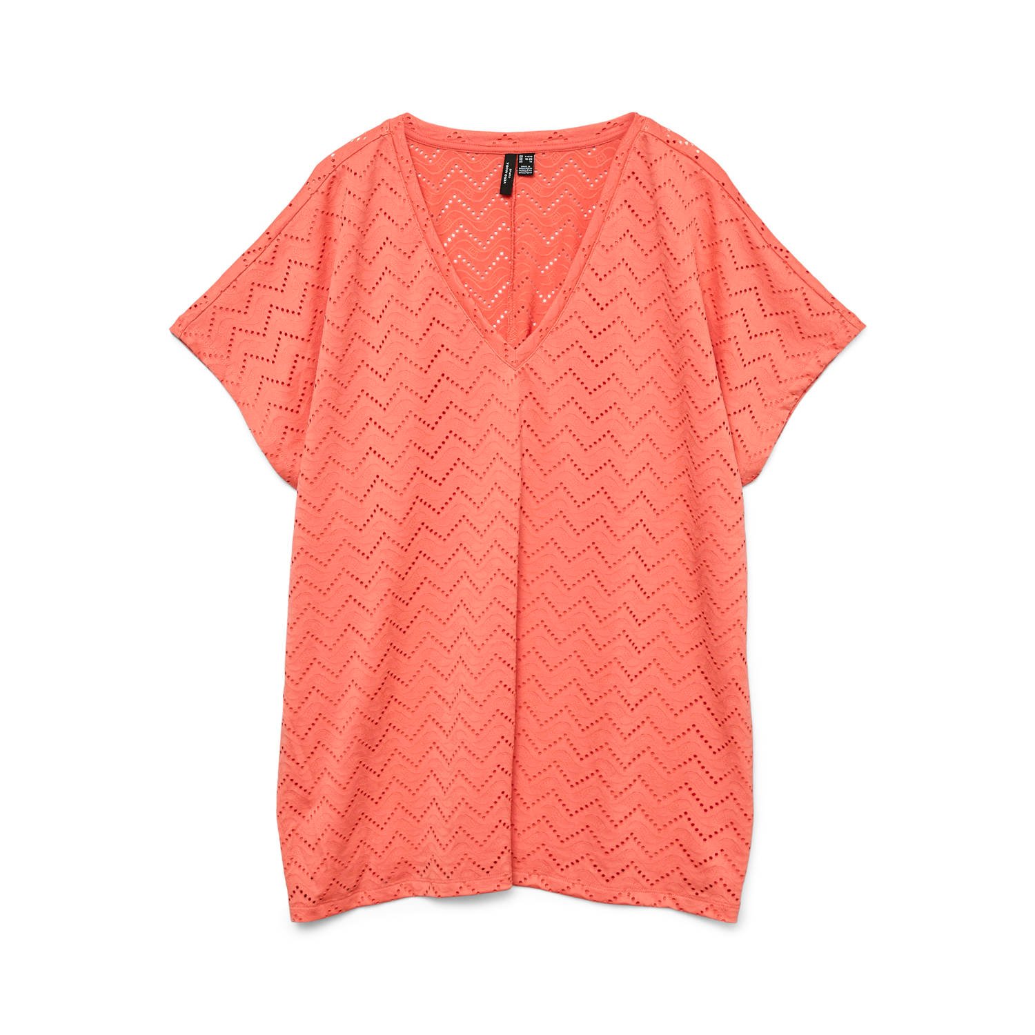 VERO MODA CURVE top koraalrood