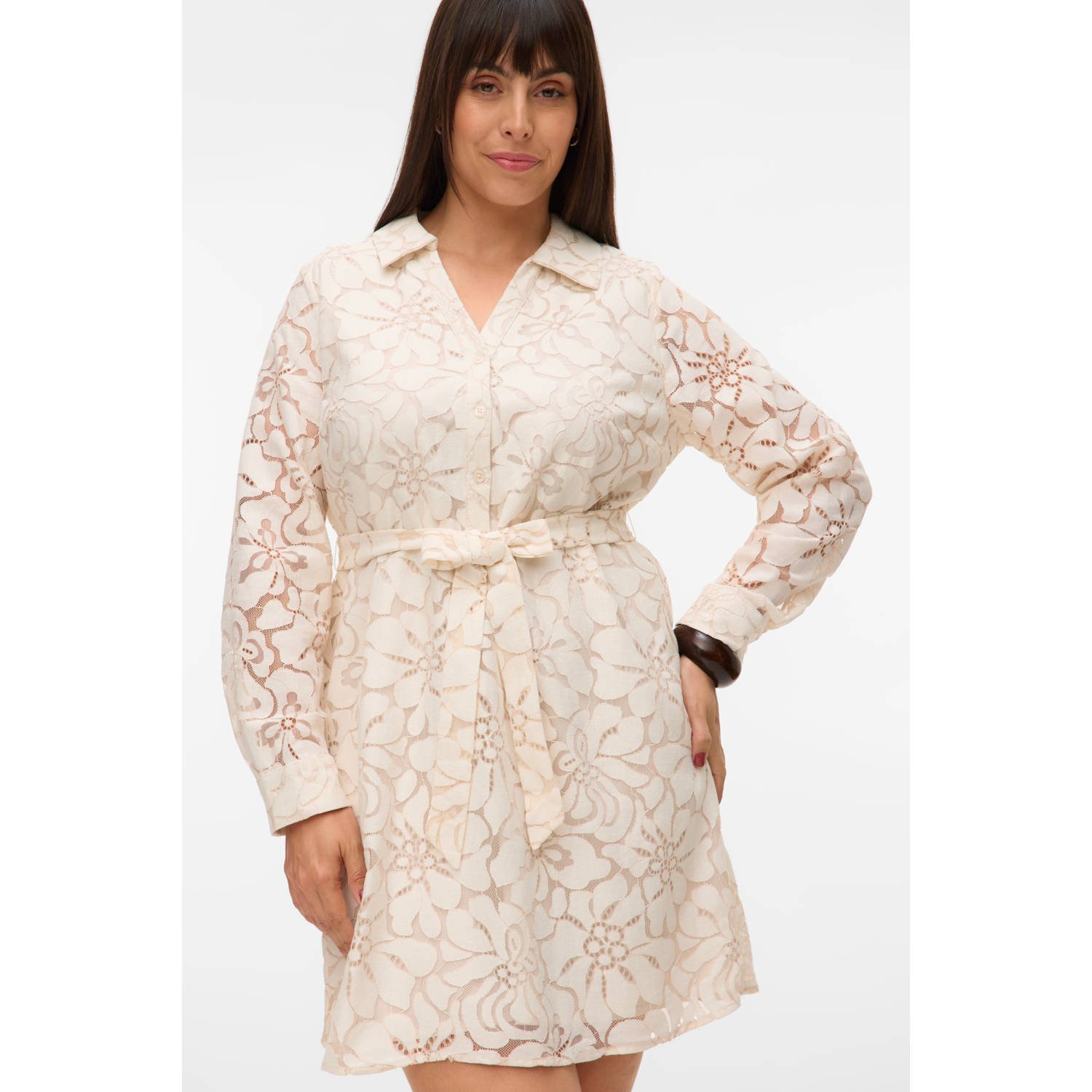 VERO MODA CURVE zomerjurk ecru