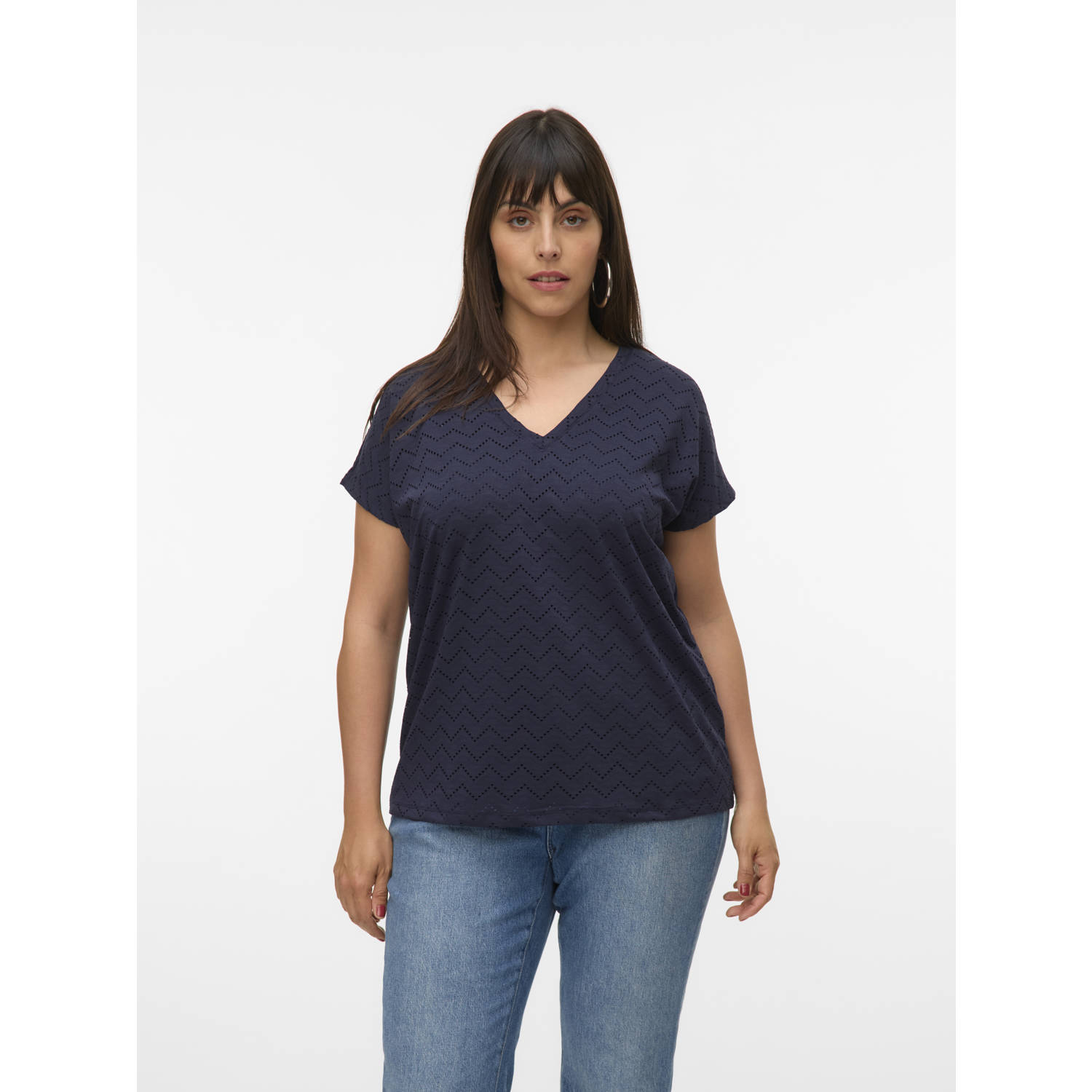 VERO MODA CURVE top donkerblauw