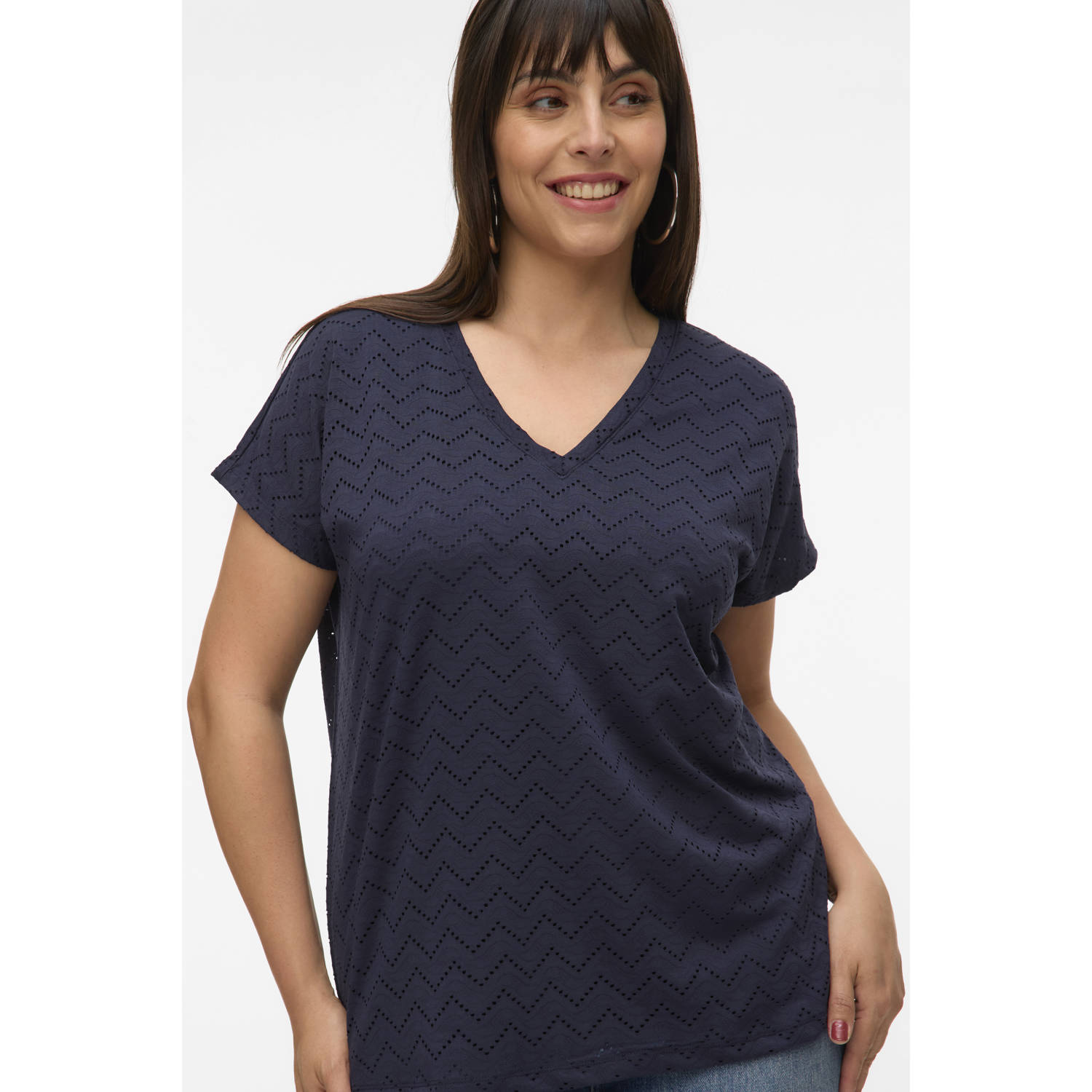 VERO MODA CURVE top donkerblauw