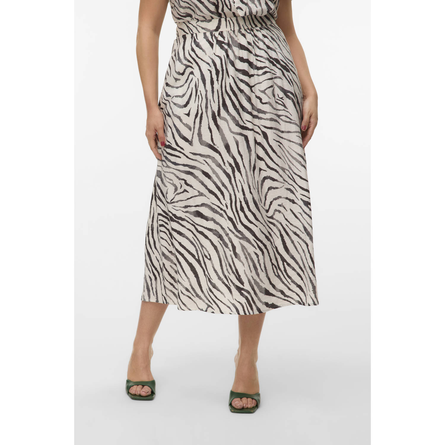 VERO MODA CURVE midi rok wit