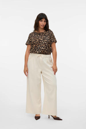 denim wide leg regular waist broek ecru