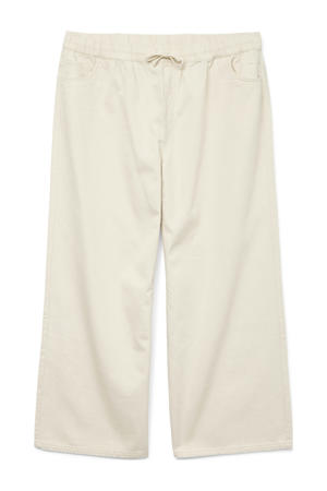 denim wide leg regular waist broek ecru