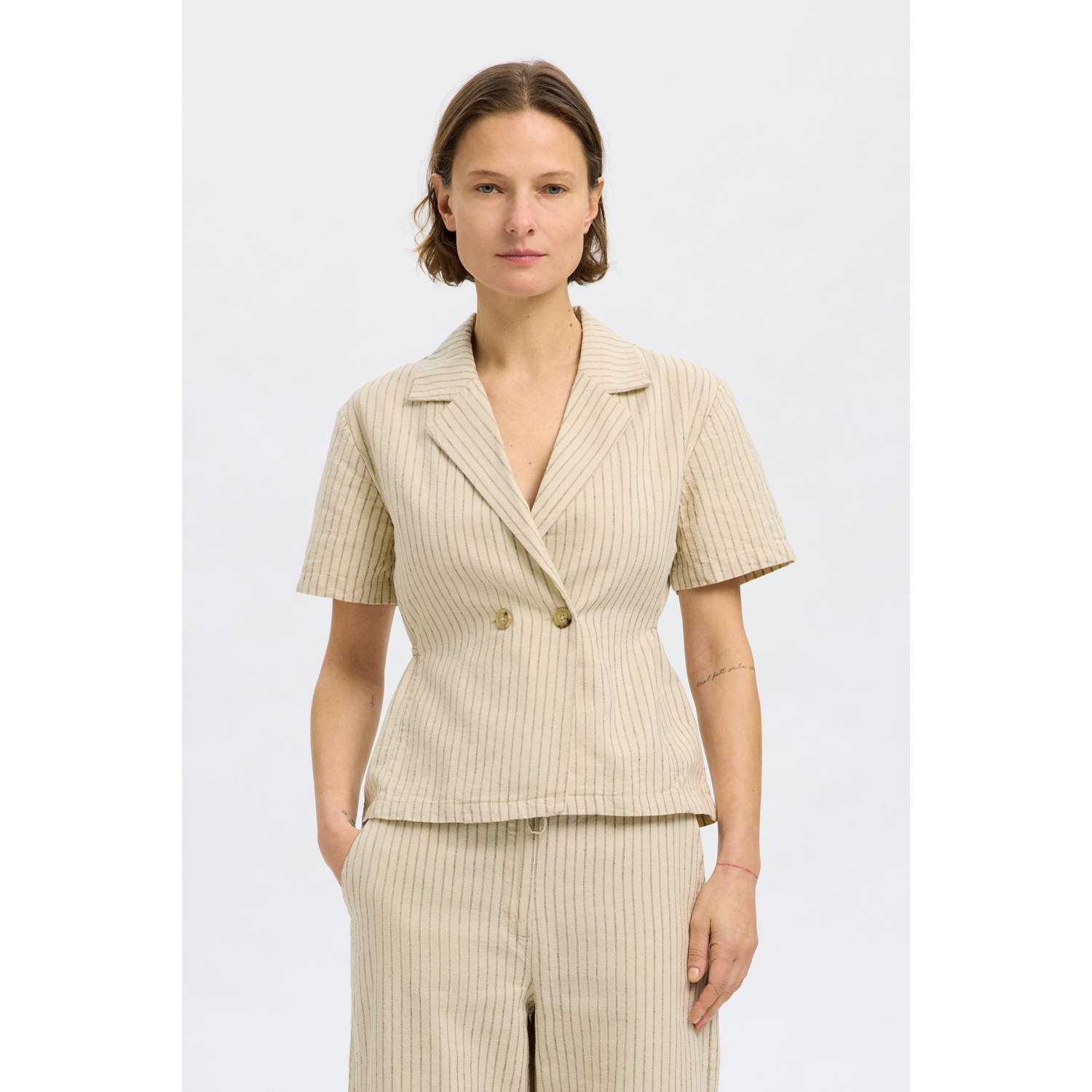 SELECTED FEMME getailleerde blazer grijs