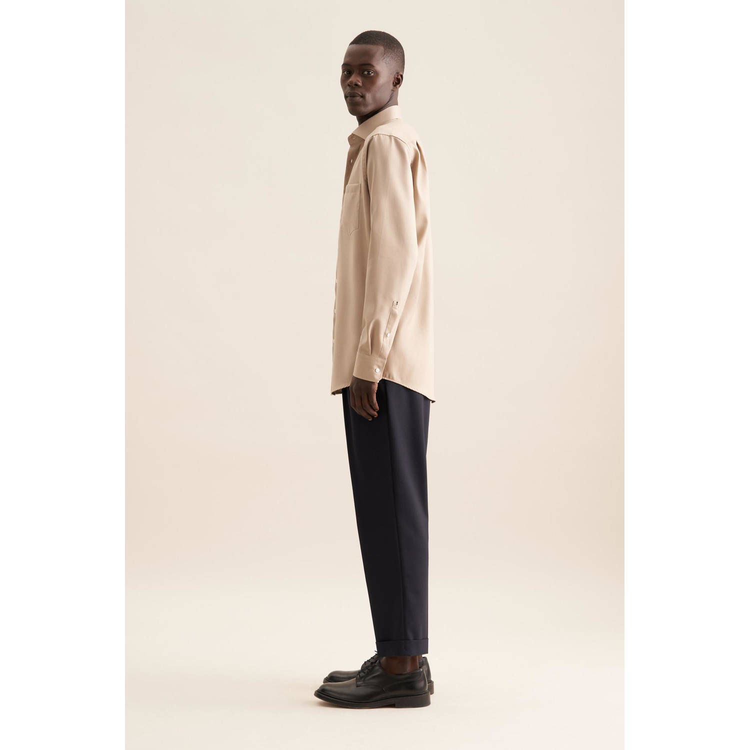 Seidensticker casual overhemd beige