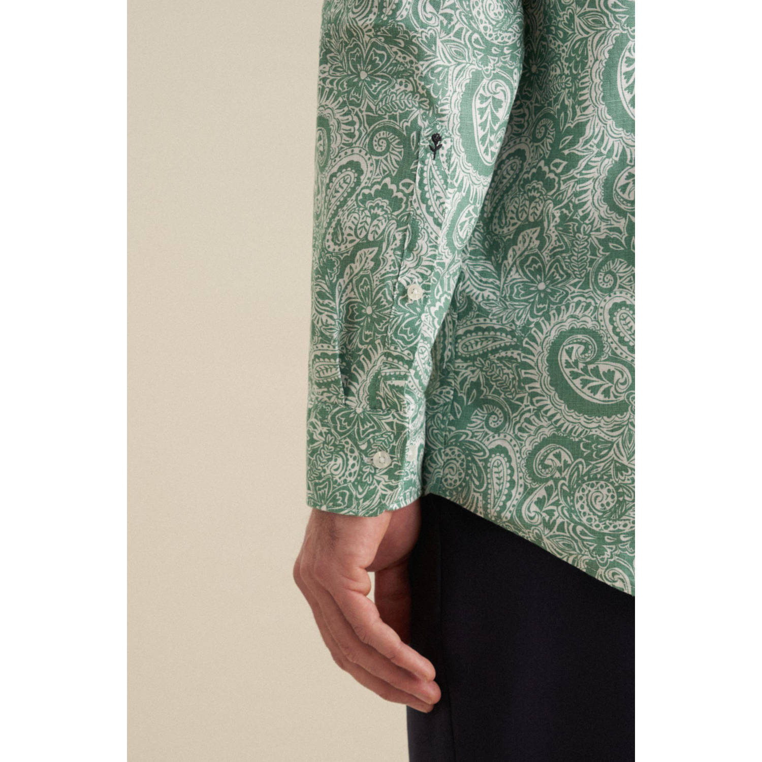 Seidensticker casual overhemd groen