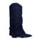 Sacha denim cowboylaarzen met flap donkerblauw