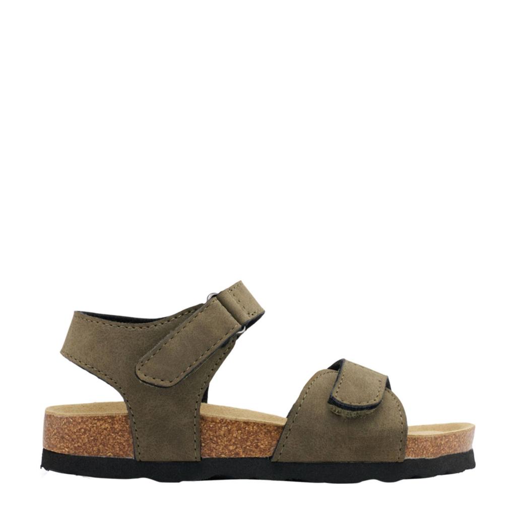Kakikleurige jongens Vty sandalen van textiel/synthetisch/imitatie leer met klittenband
