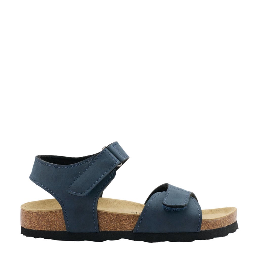 Donkerblauwe jongens Vty sandalen van imitatieleer met klittenband