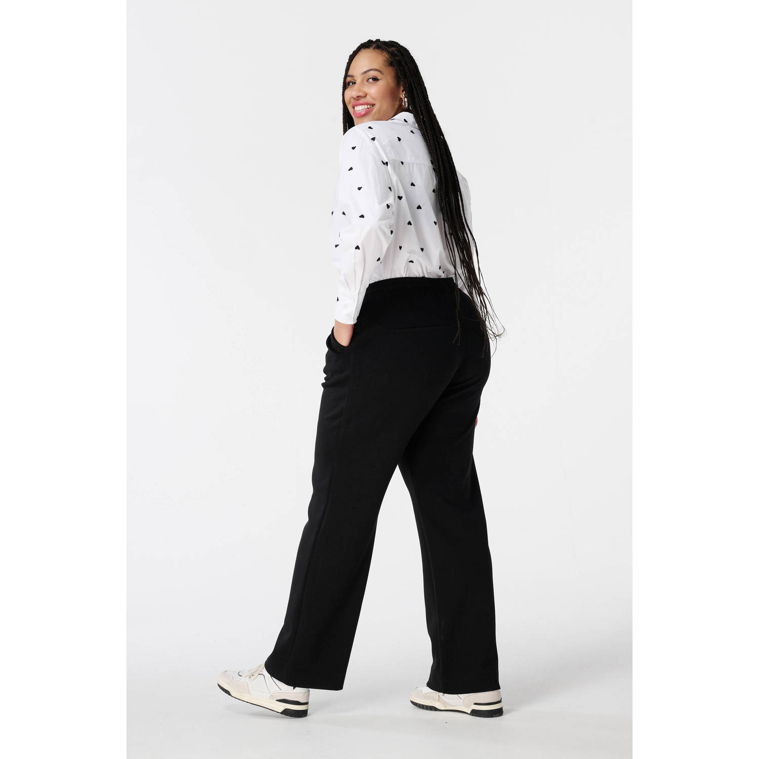 MS Mode Wide leg broek zwart