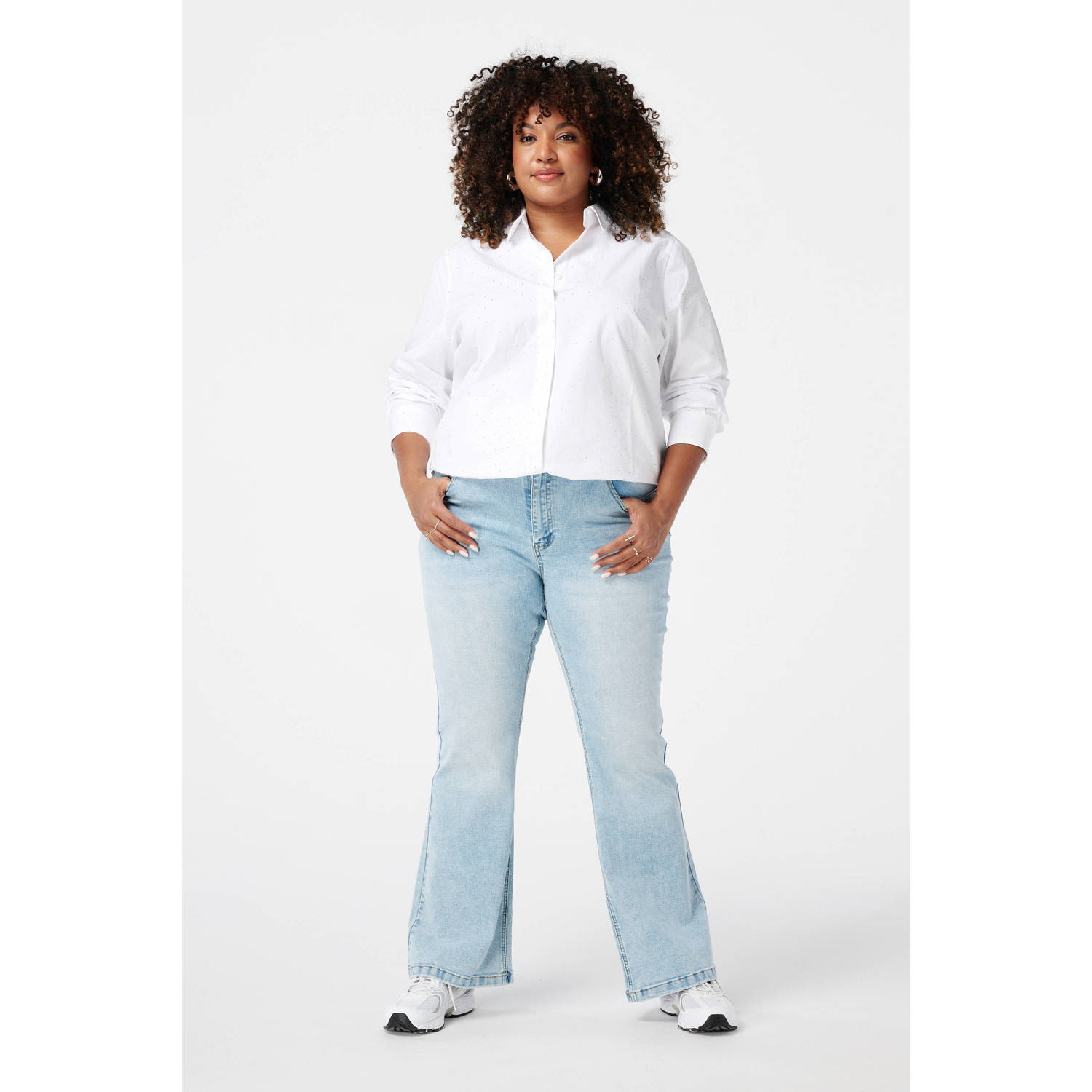 MS Mode flared jeans light blue denim