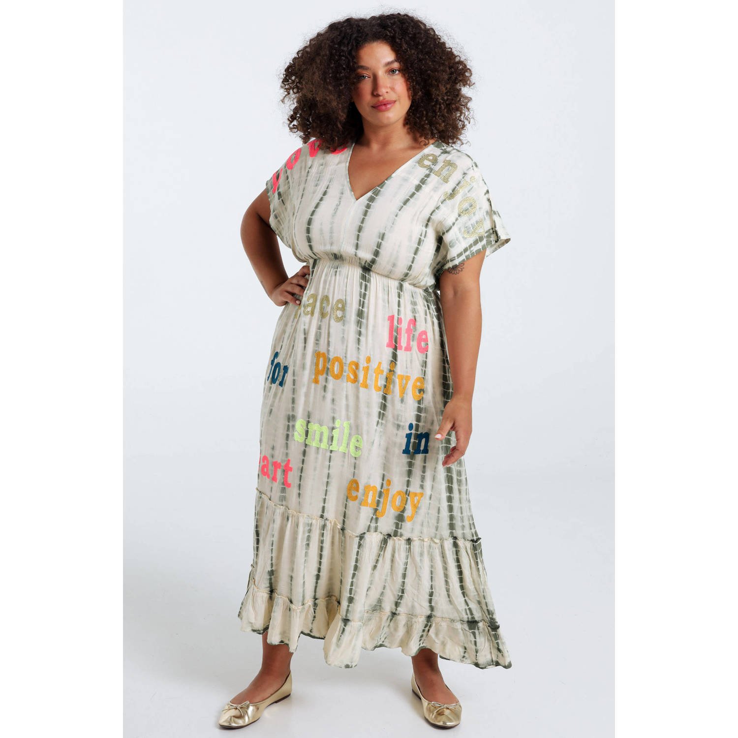 Paprika midi jurk multi
