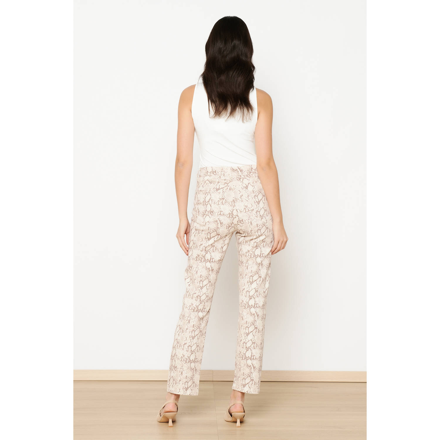 LOLALIZA slim regular waist casual broek beige