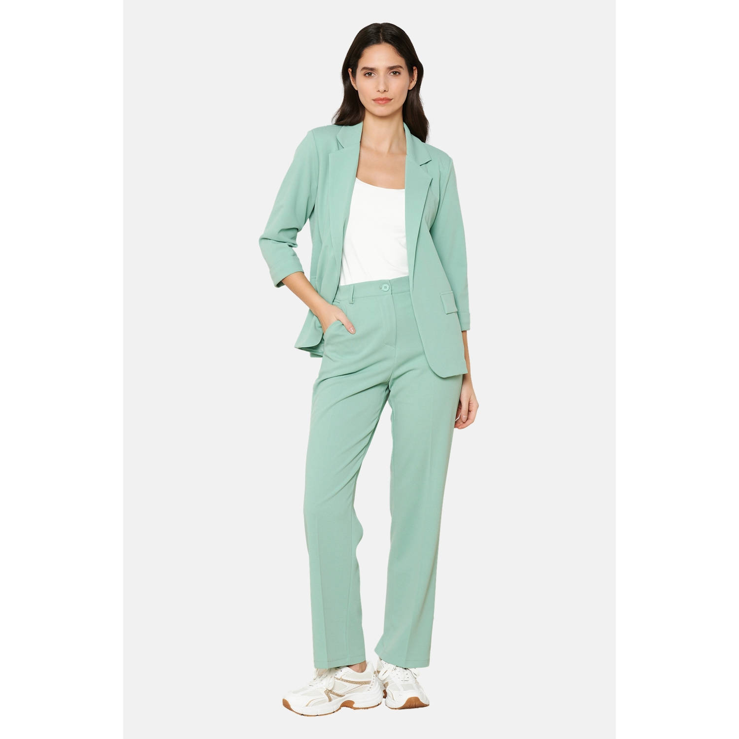 LOLALIZA straight regular waist pantalon mintgroen