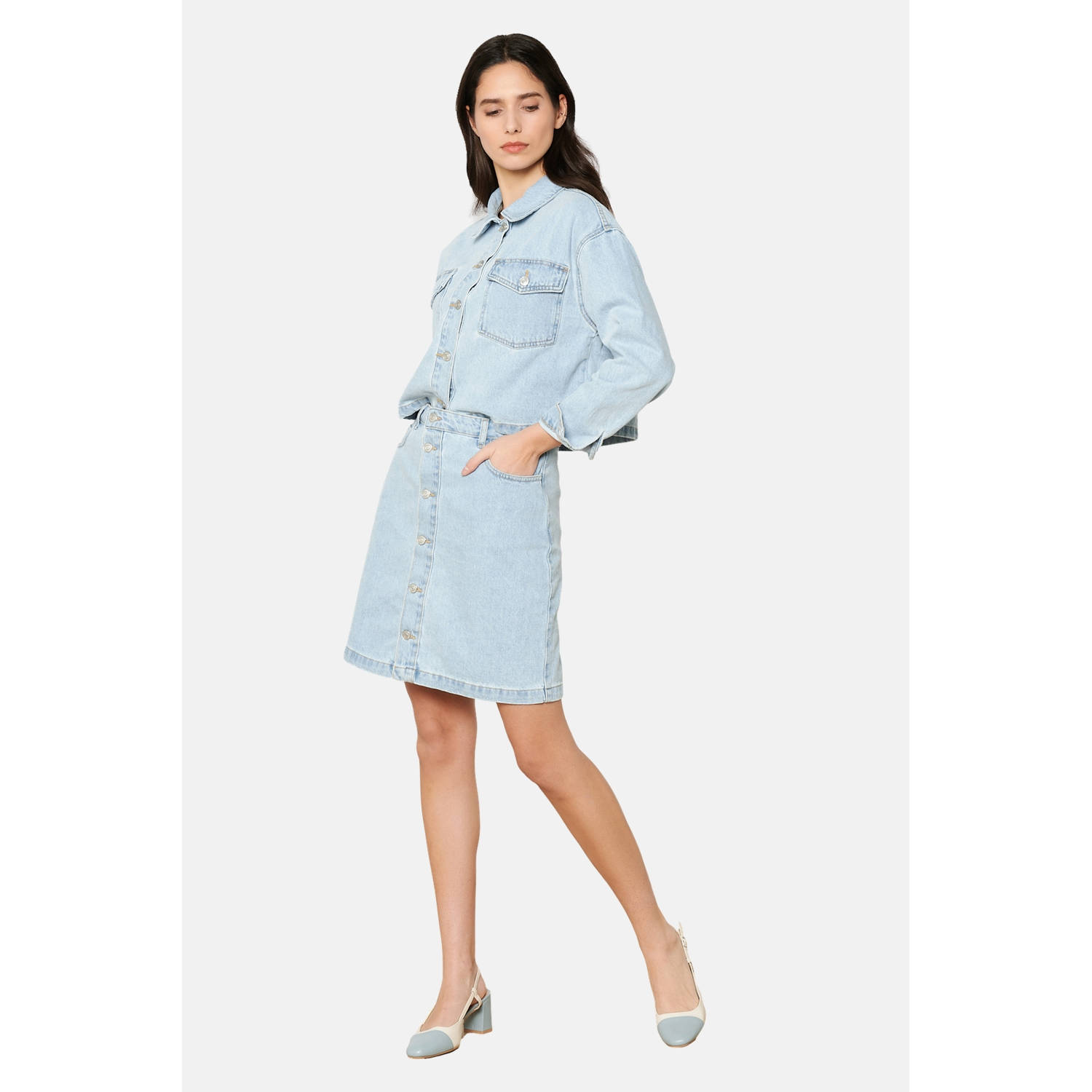 LOLALIZA spijkerrok light blue denim
