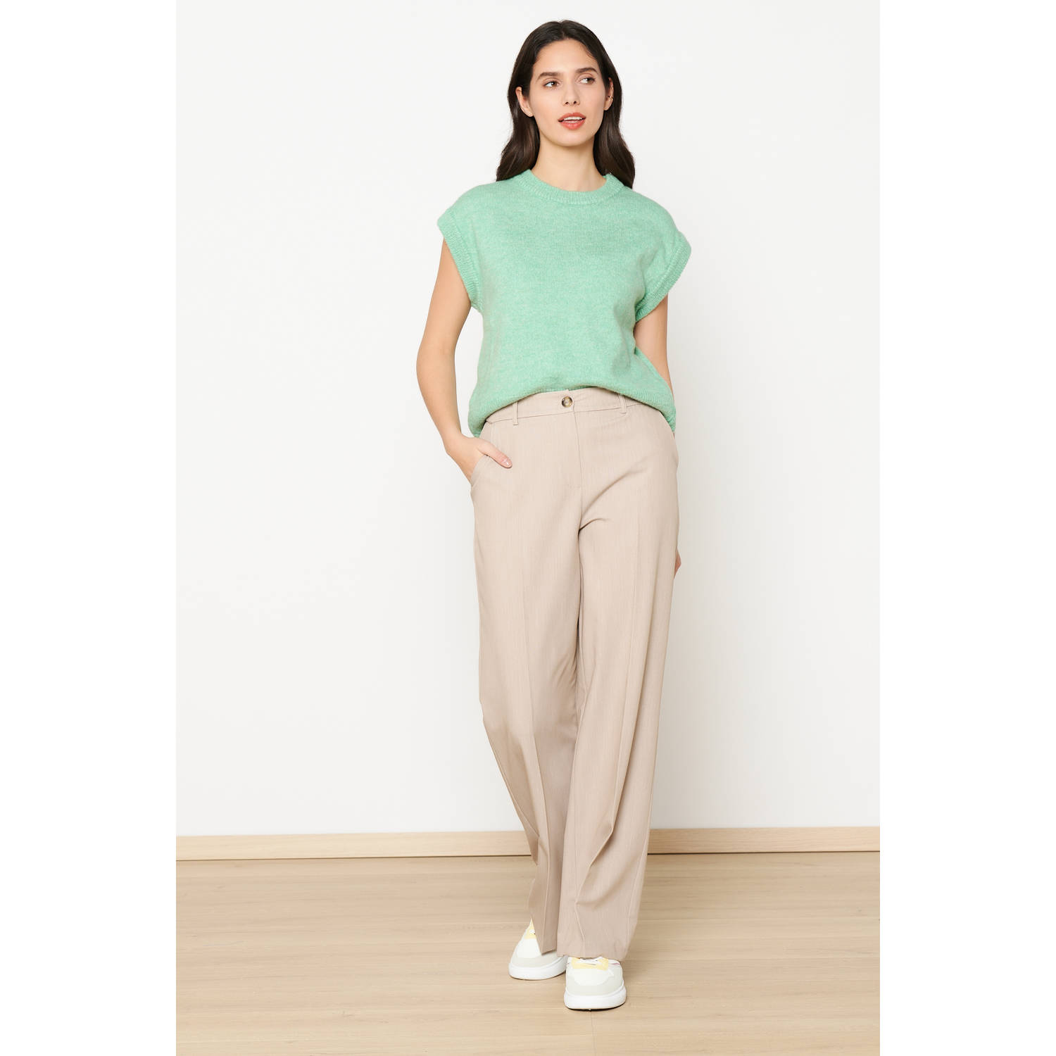 LOLALIZA high waist pantalon beige