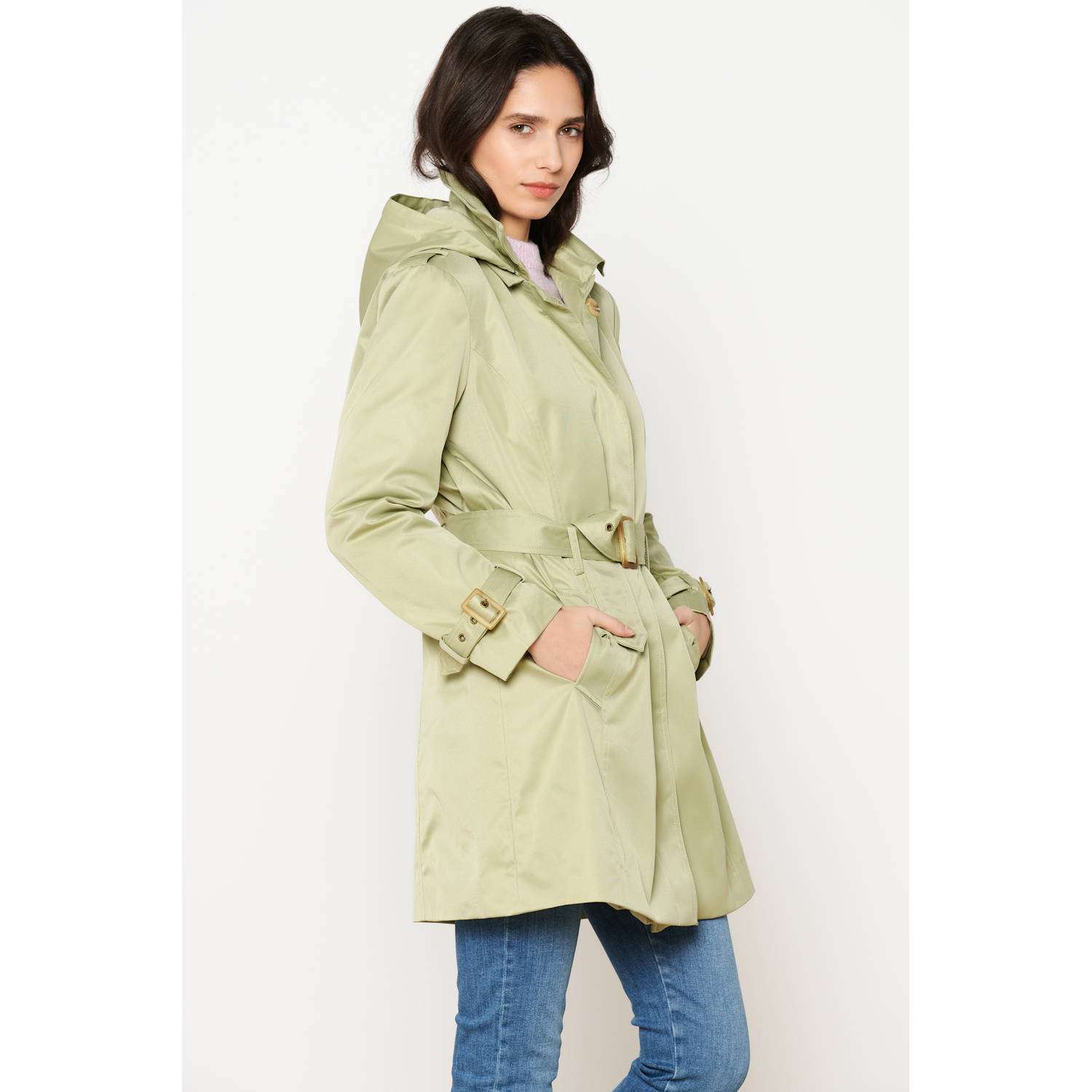 LOLALIZA trenchcoat lichtgroen