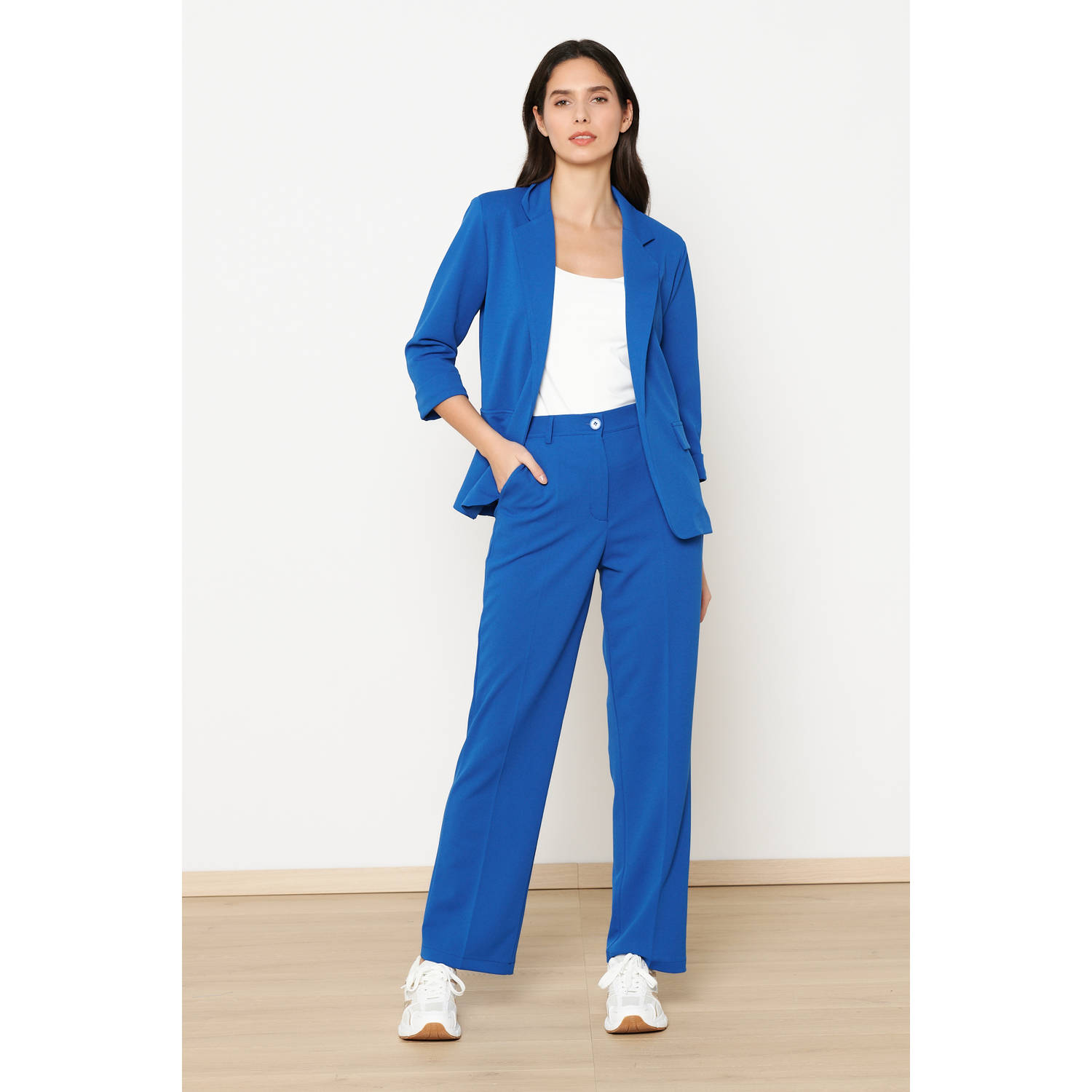 LOLALIZA straight regular waist pantalon blauw