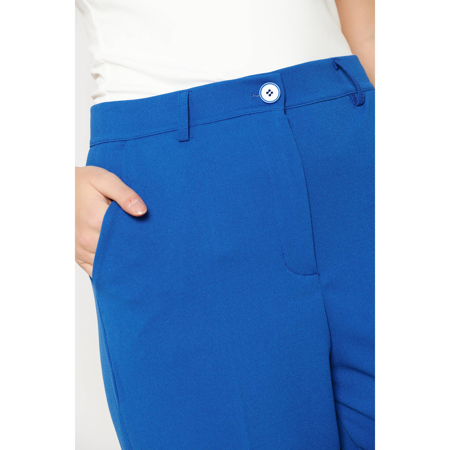 LOLALIZA straight regular waist pantalon blauw