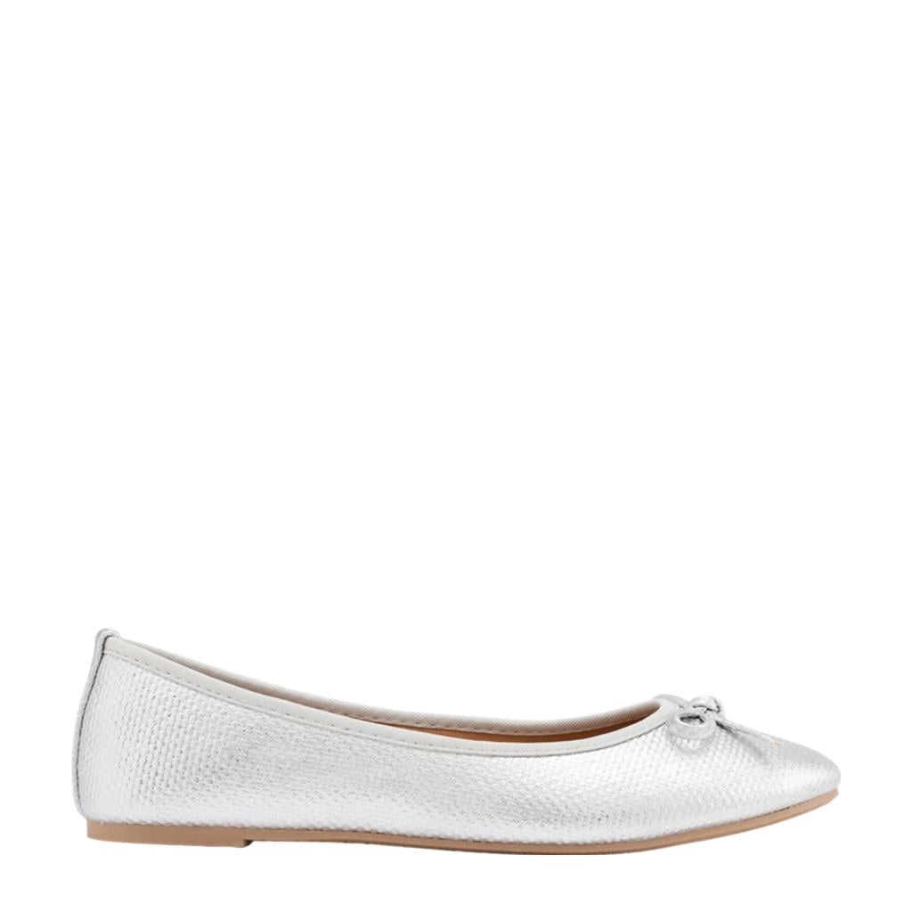 Zilverkleurige dames Graceland ballerina's van imitatieleer