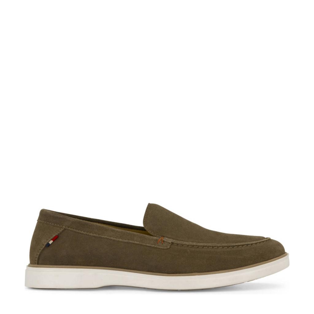 Kakikleurige heren Memphis One suède loafers