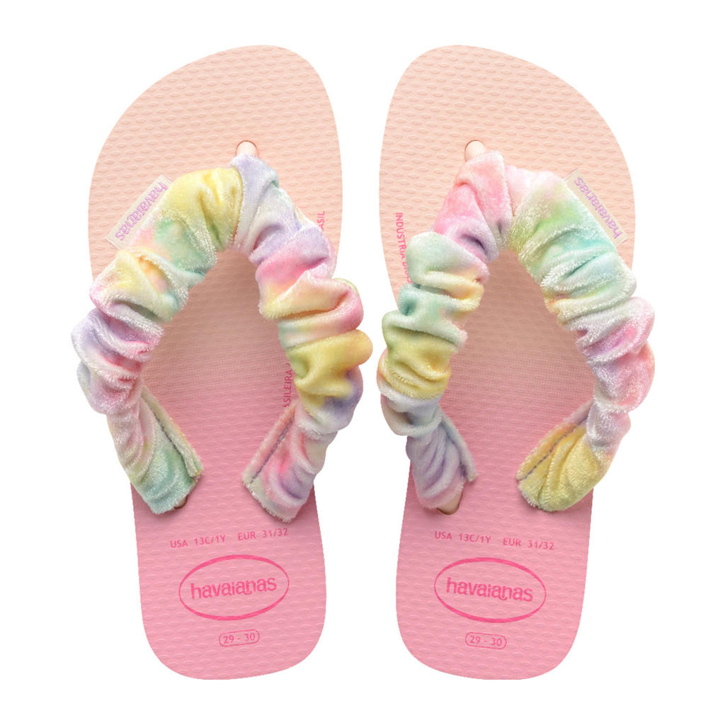 Lichtroze meisjes Havaianas teenslippers van rubber