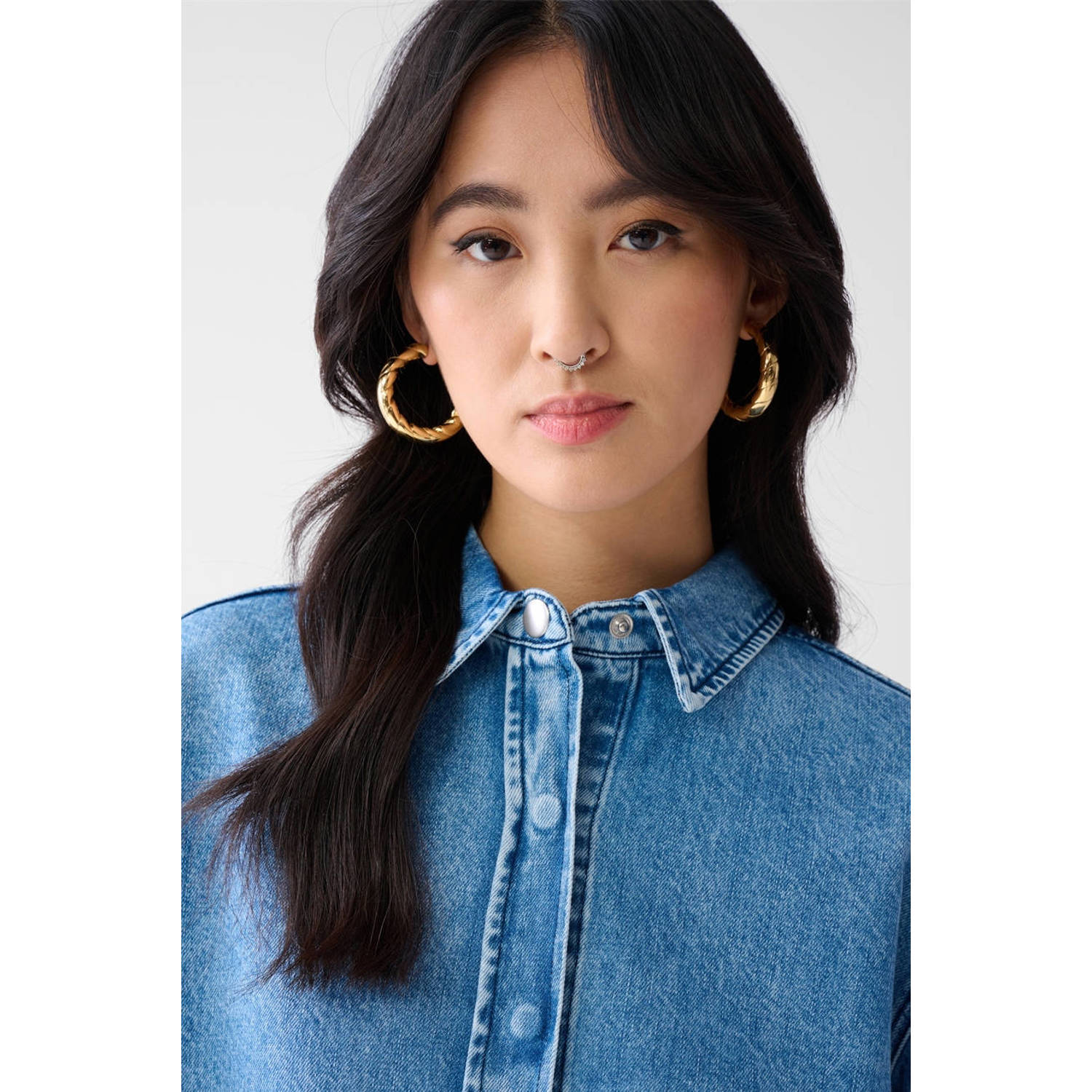 Shoeby blouse medium blue denim