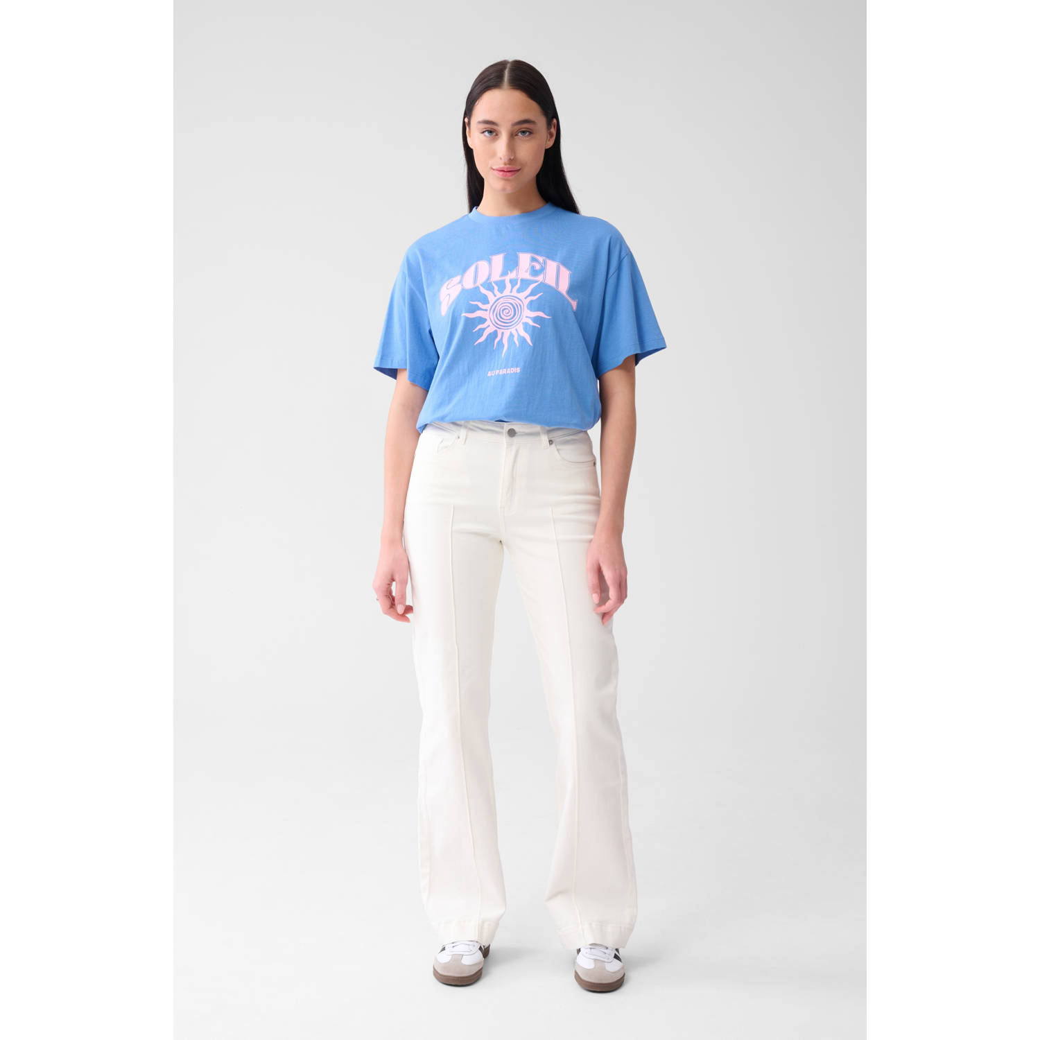 Shoeby high waist flared jeans ecru
