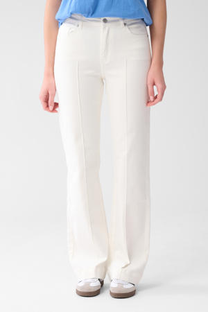 high waist flared jeans ecru