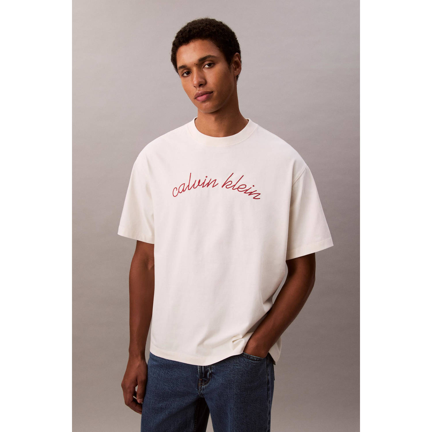 Calvin Klein Jeans T-shirt met labelstitching