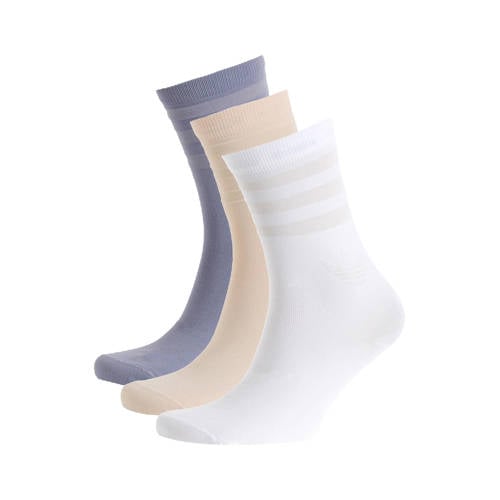 adidas Originals sokken - set van 3 wit/zalm/blauw afbeelding