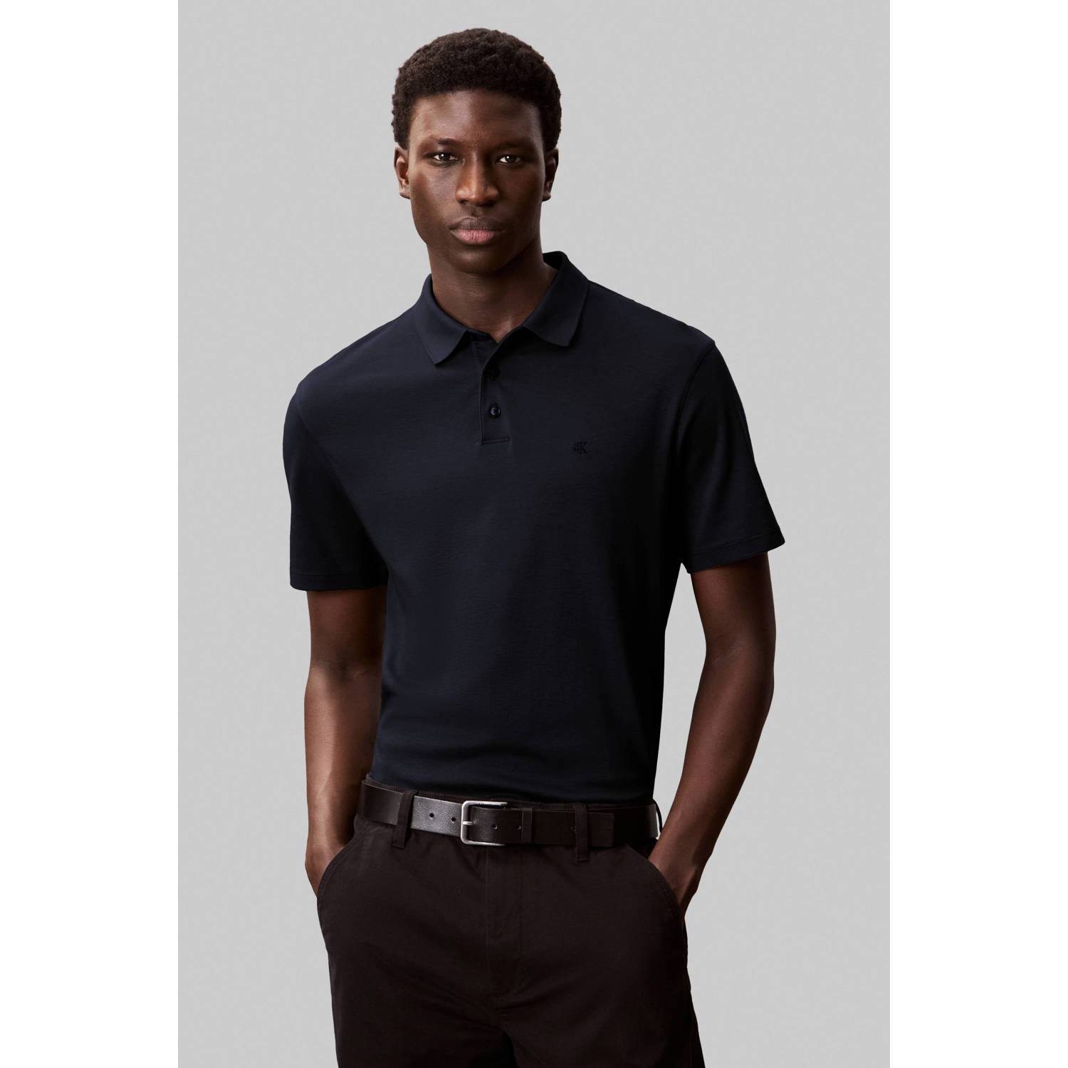 CK Calvin Klein Relaxed fit poloshirt met logostitching model 'SUPMA'