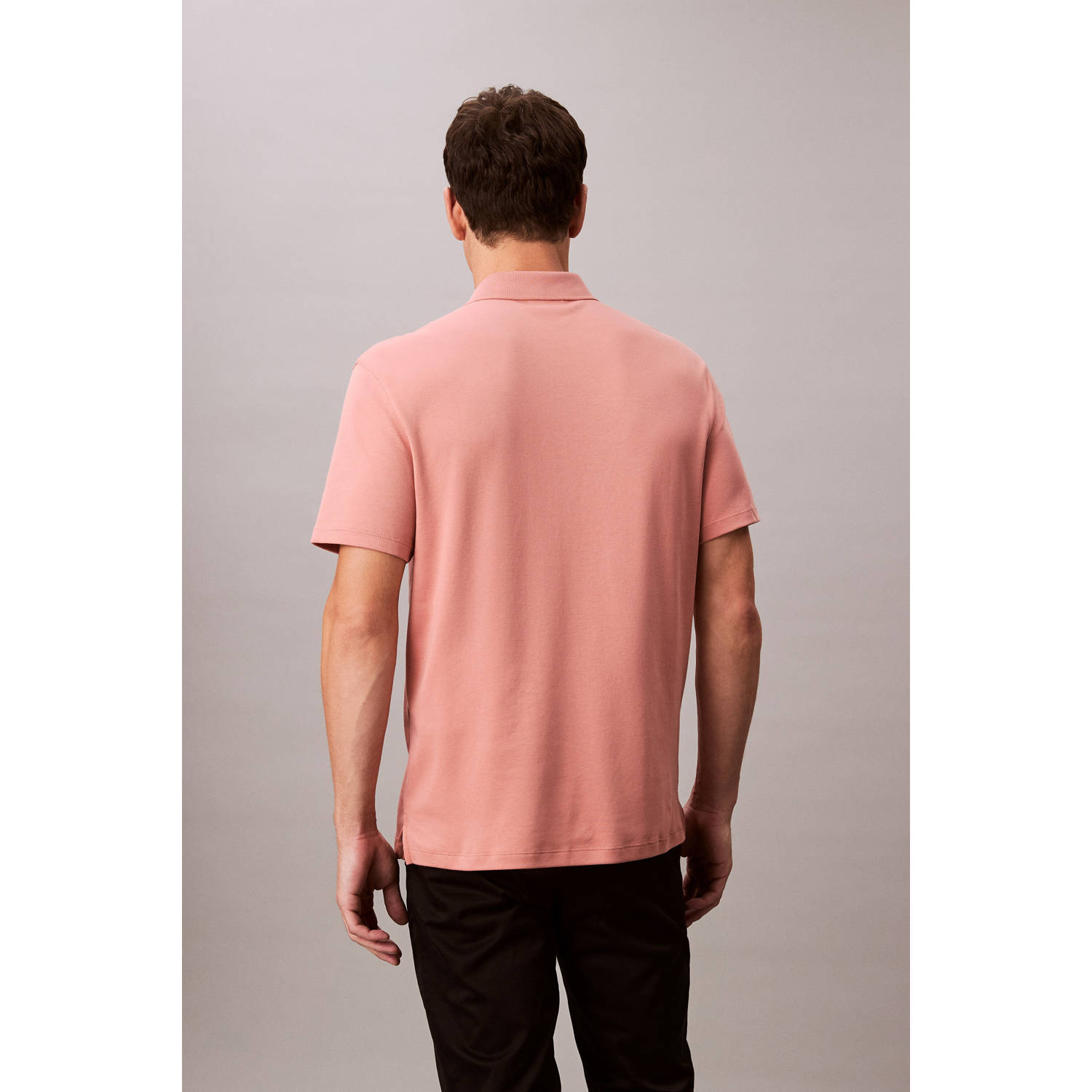 Calvin Klein regular polo SUPIMA oudroze