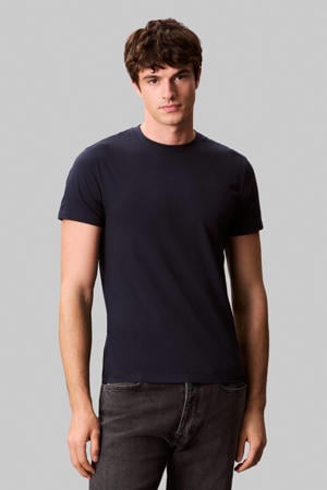 slim T-shirt donkerblauw