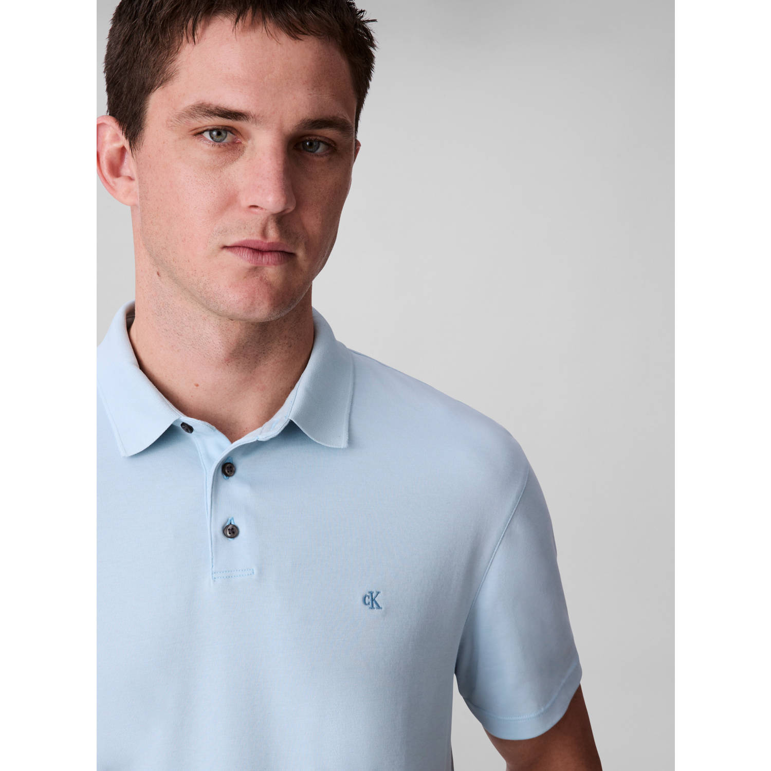 Calvin Klein regular polo SUPIMA blauw