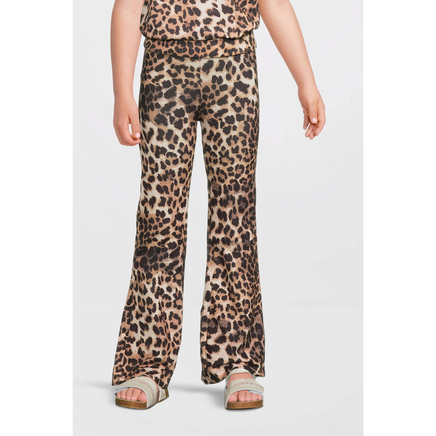 Anytime flared broek panteprint