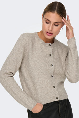 vest taupe fijn gebreid