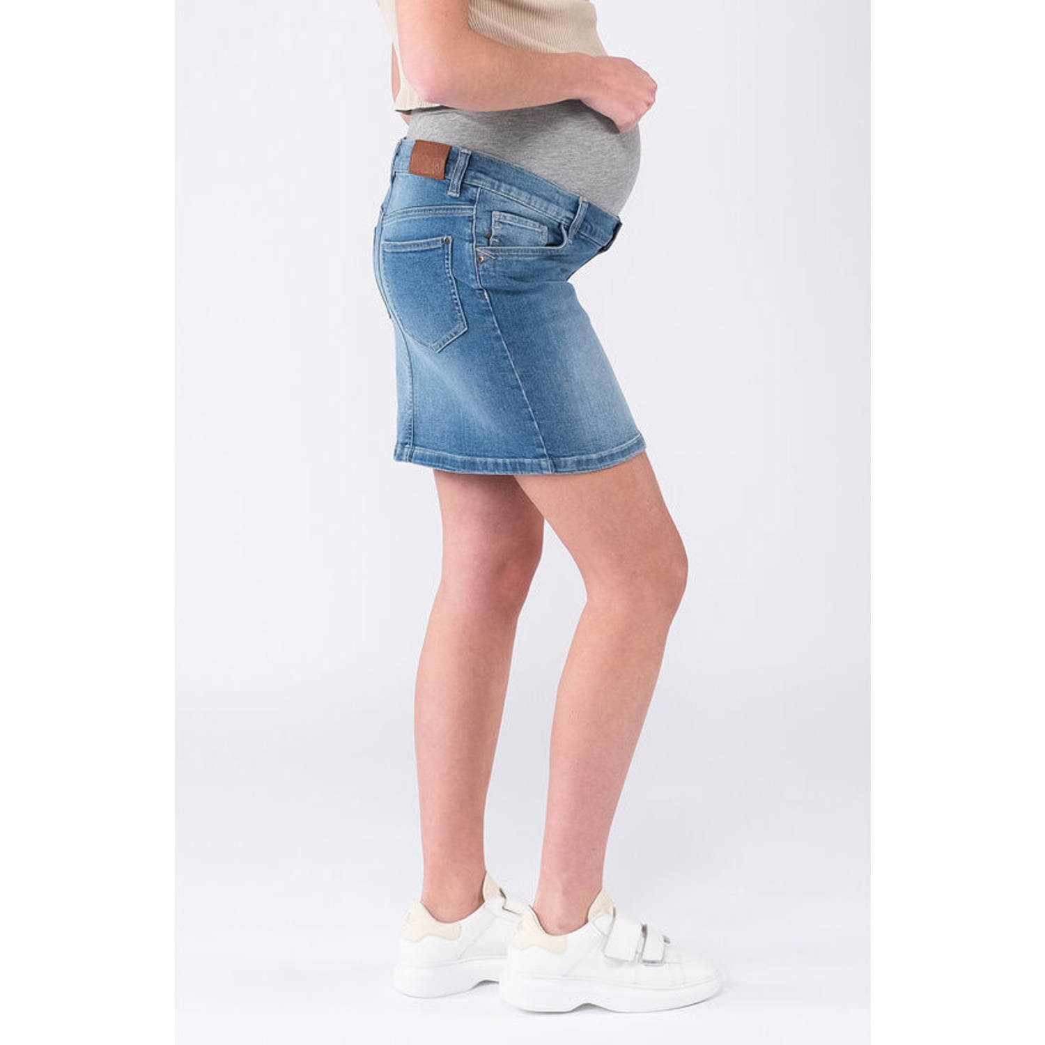 LOVE2WAIT zwangerschaps spijkerrok medium blue denim