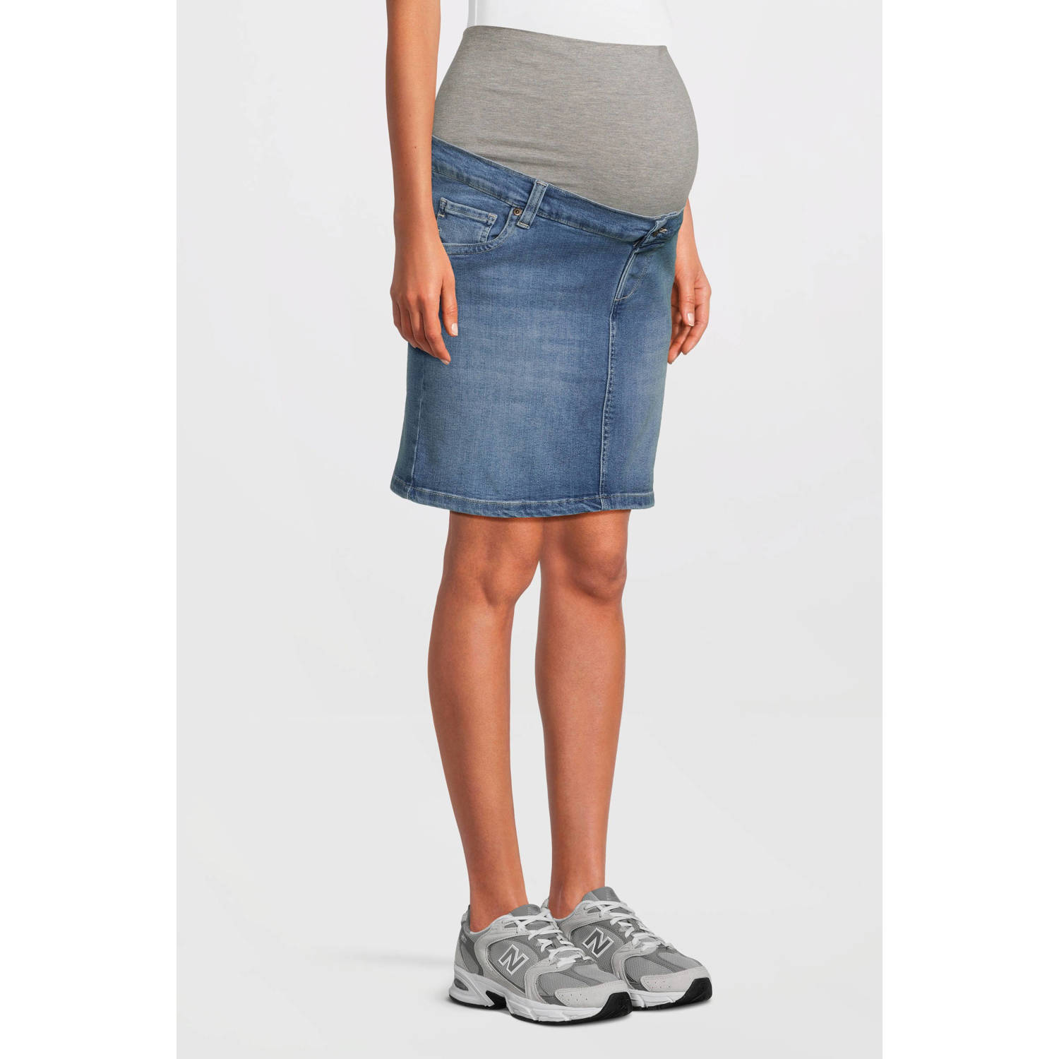 LOVE2WAIT zwangerschaps spijkerrok medium blue denim