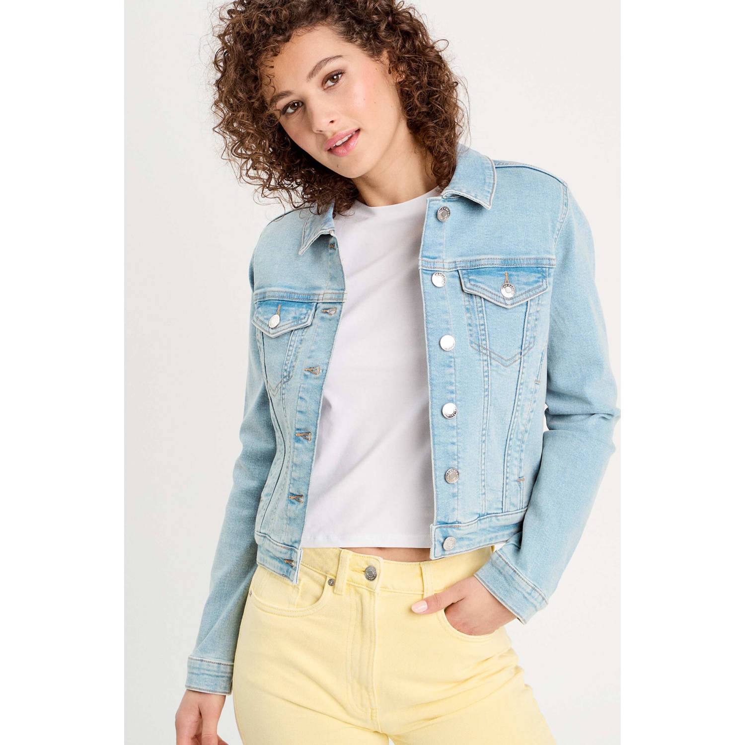 Cache spijkerjas light blue denim